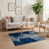 Cascading Blue Geometric Area Rug