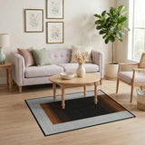 Orange Plaid Gradient Black Area Rug