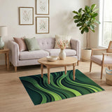 Emerald Wave Geometric Area Rug