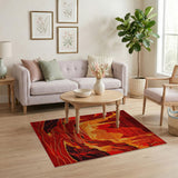 Fiery Red Canyon Peaks Area Rug