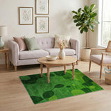Lush Green Leaf Abstract Area Rug