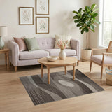 Abstract Grey Wave Area Rug