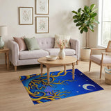 Starry Night Golden Vines Area Rug