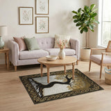 Golden Tree Celtic Knot Border Area Rug