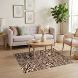 Brown Tan Zebra Stripe Area Rug