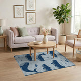 Whimsical Whale Ocean Cartoon Area Rug