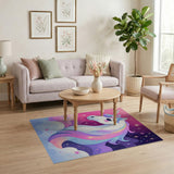 Magical Unicorn Rainbow Mane Kids Area Rug