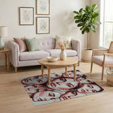 Overlapping Faces Pink Abstract Area Rug