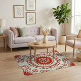 Ornate Red Medallion Persian Area Rug