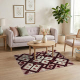 Pink Hearts Arrows Geometric Area Rug