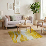 Golden Sunset Mountains Abstract Area Rug
