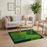 Lush Overlapping Green Leaves Abstract Area Area Rug