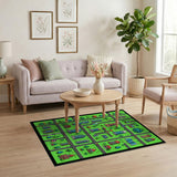 Vibrant Pixel Cityscape Area Rug