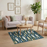 Coastal School of Fish Area Rug