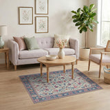 Multi-color and Patterns Pink Floral Medallion Persian Area Rug