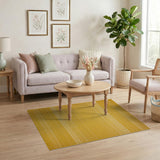 Vibrant Yellow Stripe Woven Area Rug