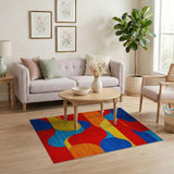 Multi-color and Patterns Geometric Modern Vibrant Multi-Color Geometric Abstract Area Rug