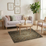 Gold Fleur-de-Lis Damask Area Rug