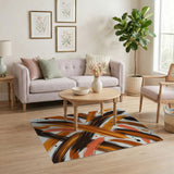 Abstract Brushstroke Area Rug in Warm Earth Tones