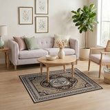 Ornate Beige Traditional Persian Area Rug