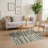 Neutral Beige Striped Geometric Area Rug
