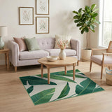 Lush Green Banana Leaf Area Rug