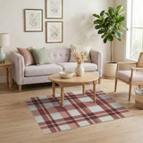 Tan Brown Buffalo Check Rustic Area Rug