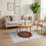 Geometric Modern Purple Mandala Geometric Area Rug