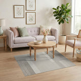 Grey Grey Geometric Abstract Area Rug