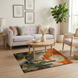 Southwestern Cactus Sunset Rainbow Path Rug