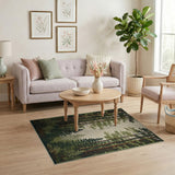 Serene Evergreen Forest Area Rug