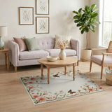 Pink Cherry Blossom Monarch Butterfly Border Rug