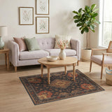 Dark Floral Medallion Persian Area Rug
