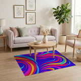 Vibrant Multi-Color Swirl Abstract Area Rug