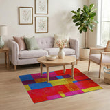 Vibrant Geometric Patchwork Area Rug