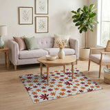 Orange Autumn Maple Leaves Pattern Area Rug