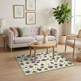 Purple Floral Vintage Purple Floral Vine Area Rug