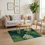 Lush Monstera Jungle Leaves Area Rug