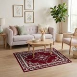 Elegant Red Persian Rug with Ornate Floral Borders