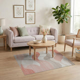 Abstract Coral Wave Area Rug