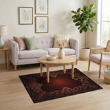 Ornate Key Swirl Border Area Rug