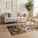 Wildflower Poppy Daisy Floral Area Rug