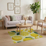 Fruit Pattern Sunny Lemon Slice Fruit Pattern Area Rug