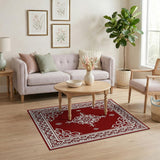 Crimson Red Traditional Persian Area Rug