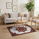 Orange Navy Persian Mandala Area Rug