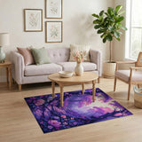 Enchanted Purple Forest Path Rug