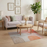 Abstract Red Orange Curve Area Rug