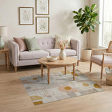 Abstract Geometric Modern Area Rug in Beige Tones