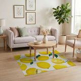 Sunny Lemon Fruit Pattern Fruit Pattern Area Rug