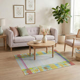 Geometric Modern Vibrant Multi-Color Geometric Dot Area Rug